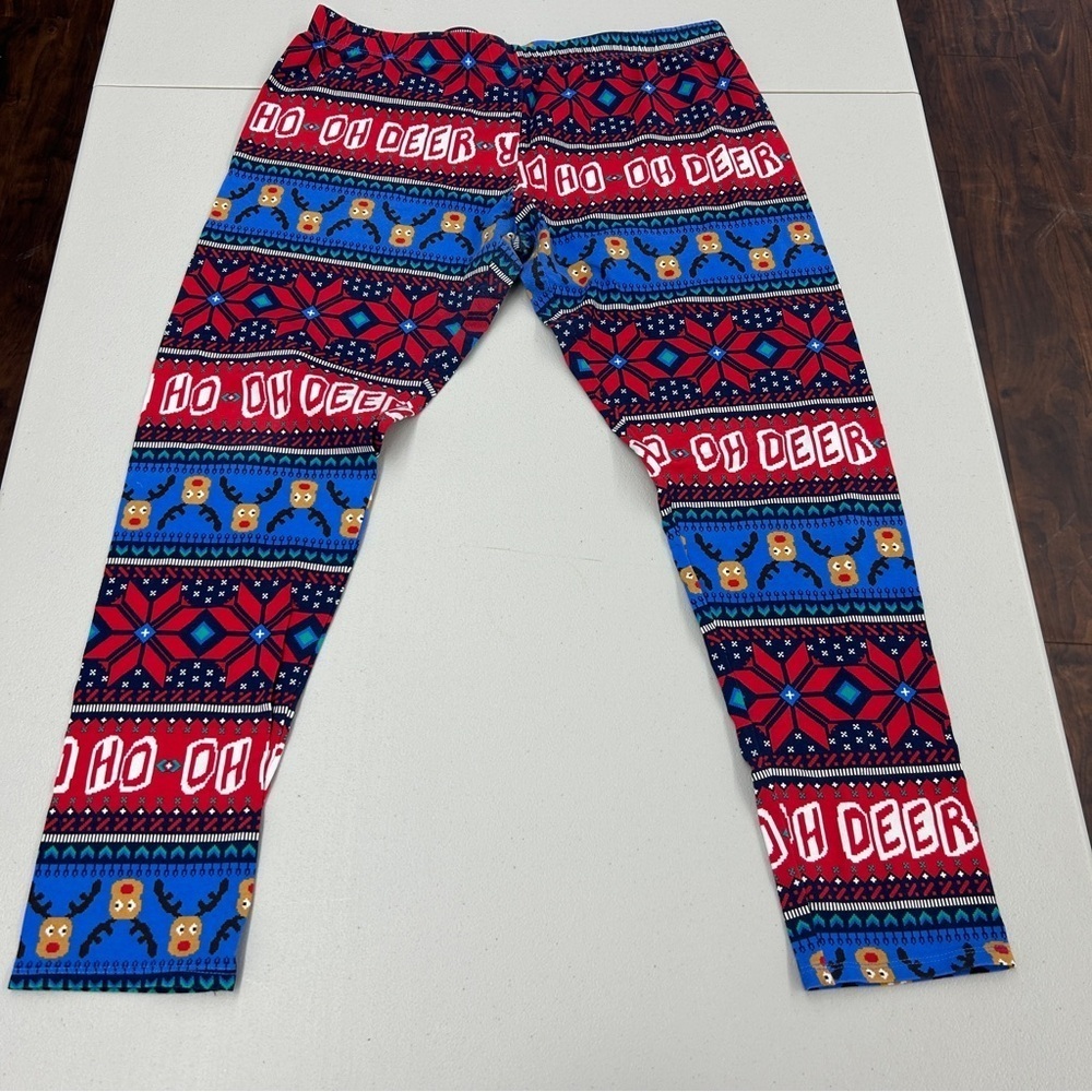 No Boundaries Red and Blue Festive Leggings